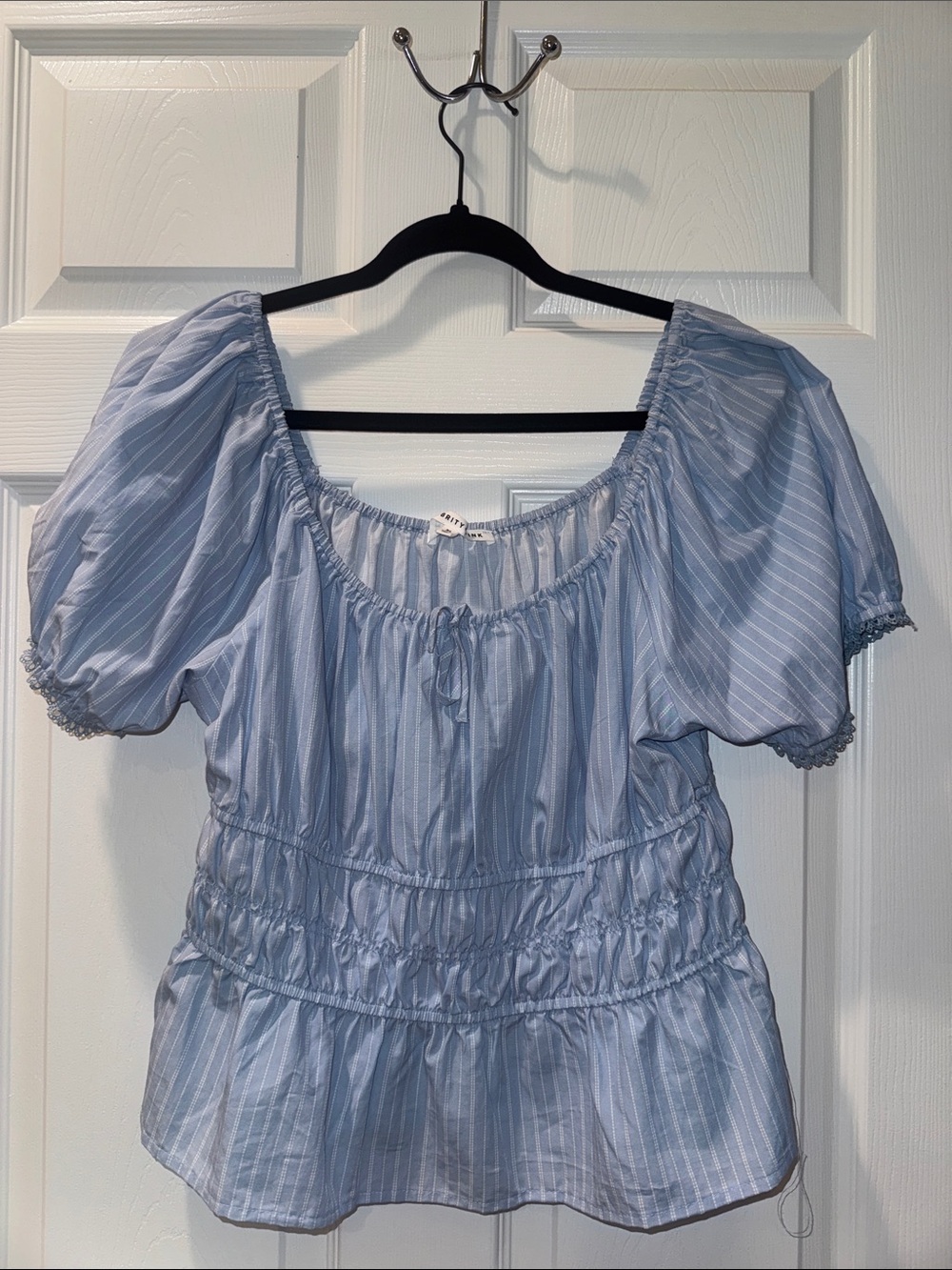 Celebrity Pink Women’s Striped Peplum Blouse